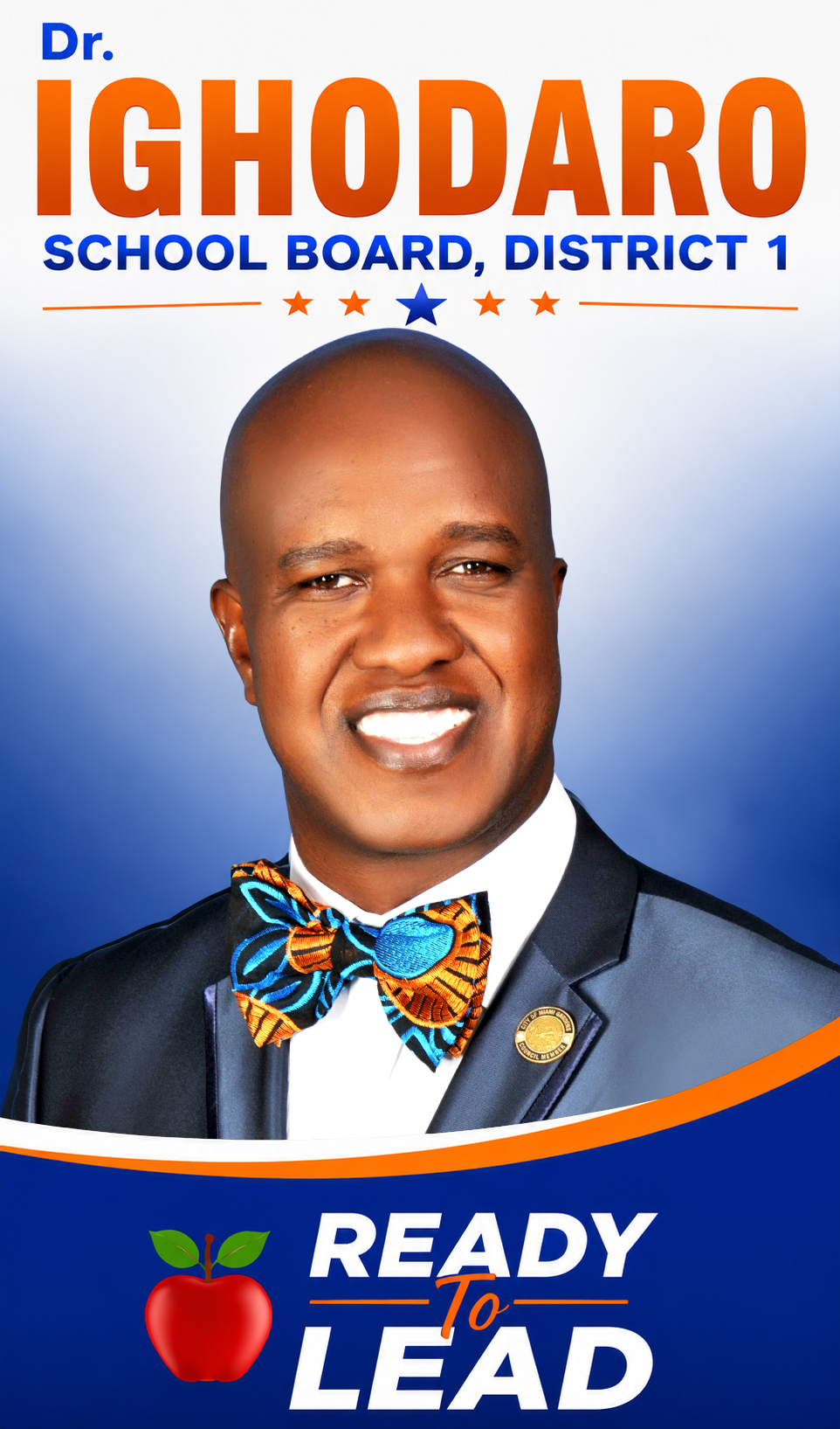Dr. Ighodaro School Board District 1 campaign portrait